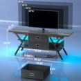 thumbnail image 3 of TV Stand for 55''/65'' TV - LED TV Stands with Power Outlets for Living Room, TV Entertainment Center with Storage, Modern Gaming TV Stand with Drawers for Bedroom, Entertainment Stand 55 Inch, Gray, 3 of 8