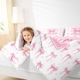 thumbnail image 3 of Erosebridal Dreamy Ribbon Bow Knot Girl Bedding Comforter Set 7pcs,Girls Pink E Letter Monogrammed Queen Bedding Sets,Pink Reversible, 3 of 6