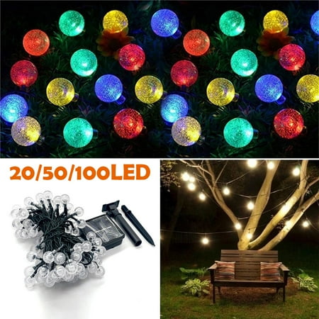 

Motrke 23FT/7M Solar String Lights 50 LED Globe String Fairy Lights Patio Solar Crystal Ball Lights 8 Lighting Modes Waterproof Colorful Warm Lights for Party Wedding Christmas Garden Decor