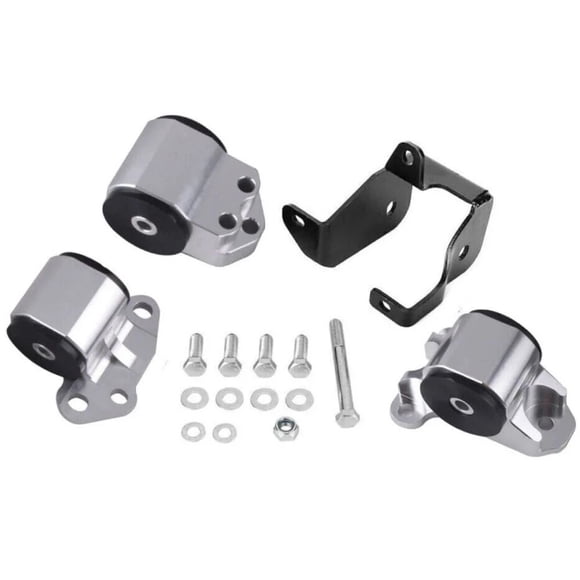 Racing Car Engine Swap Motor Mount Transmission 3-Bolt Black Silver for Honda Civic EK 96-00 B&D Series