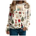 thumbnail image 6 of Jkety Vintage Christmas Sweatshirt Women Christmas Sweatshirts for Women 2025 Crew Neck Winter Holiday Cute Pullovers Yellow,L, 6 of 7