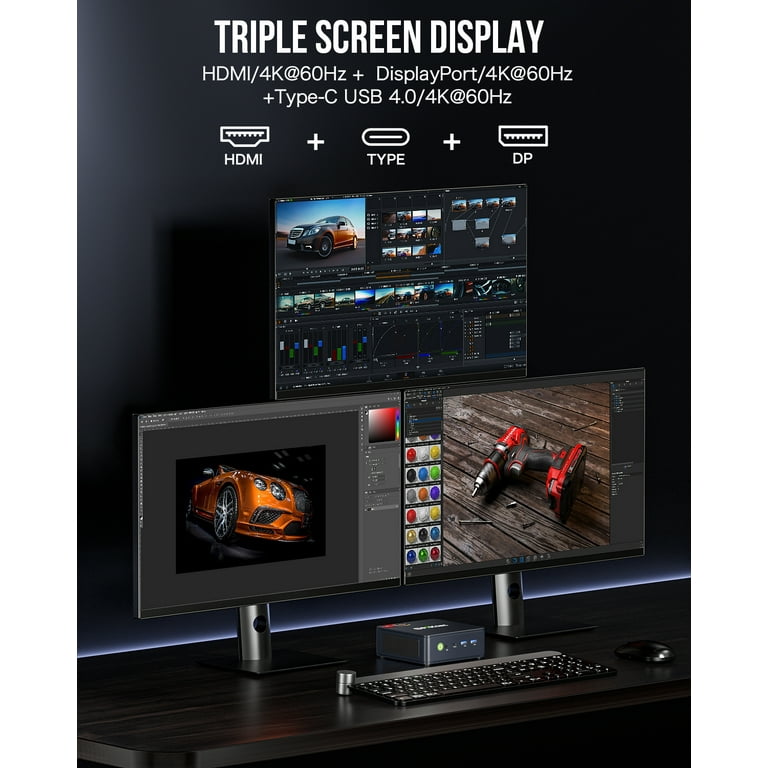 GMKtec Mini Gaming PC, Ryzen 5 6600H 4.5GHz, 16GB RAM, 512GB SSD
