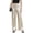 Beige, variant on Levmjia Women's Satin Wide Leg Pants High Waisted Lounge Pants with Pockets Adjustable Drawstring Casual Trousers for Evening