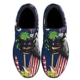 thumbnail image 2 of South Carolina American flag Palmetto Tree and Moon Carolina Wren Bird and Yellow Jessamine Flower Shoes Sneakers Black Size 9, 2 of 7