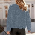 thumbnail image 3 of Veste pour Femmes, Chandail à Manches Longues Couleur Unie, Pulls pour Femmes, 3 of 6
