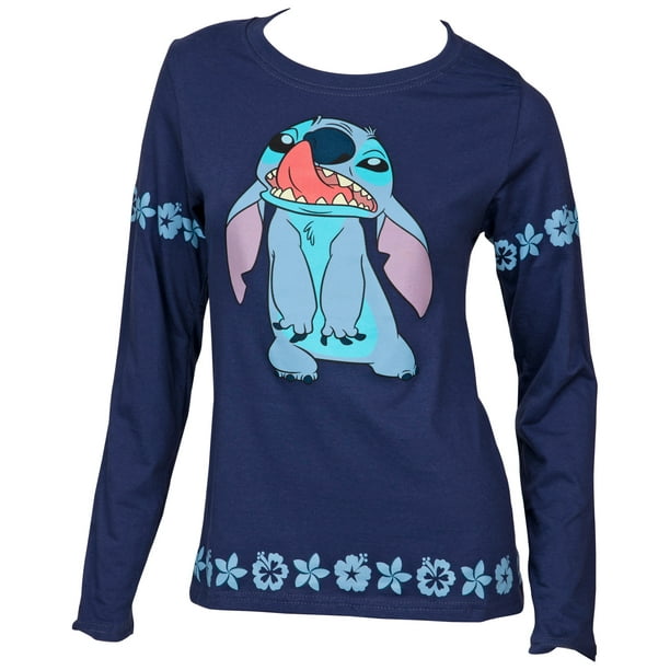 Disney Stitch Experiment 626 Jersey Style Juniors Long Sleeve T-Shirt-Medium