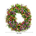 thumbnail image 5 of Decor Wreath for Front Door, Versatile Decor Farmhouse Colorful Cottage Wreath Artificial Flowers Door Wreath Beautiful Spring Summer Wreath, Home Porch Door Wall Window Party Decor, 5 of 9