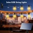 thumbnail image 6 of DAYBETTER 100FT Solar Outdoor String Lights, with 50 G40 Shatterproof Bulbs,Solar Powered, Waterproof Hanging Lights for Patio Garden Decor, 6 of 6
