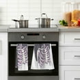thumbnail image 4 of Yayeee 2 Pack Hand Towels for Bathroom 100% Cotton 16" x 28" Soft Absorbent Kitchen Towel, White Skeleton, 4 of 7