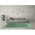thumbnail image 3 of Ahgly Company Indoor Square Abstract Turquoise Blue Modern Area Rugs, 4' Square, 3 of 4