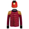 thumbnail image 1 of YUUMIN Manteau Trompette à Franges pour Garçons avec Chapeau Tenue de Maître de Piste pour Performance Rouge 10, 1 of 7