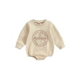 thumbnail image 1 of ZAXARRA Barboteuse pour Bébé, Manches Longues Col Rond Imprimé Lettres Toile d'Araignée Justaucorps d'Automne Vêtements d'Halloween pour Filles Garçons, 1 of 6