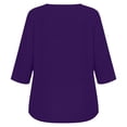 thumbnail image 6 of Kezqiaxn 3/4 Length Sleeve Womens Tops V-Neck Button Up Shirt Business Work Blouses Plus Size Clothes for Women, 6 of 6