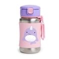 thumbnail image 1 of Skip Hop Biber&oacute;n de transici&oacute;n con taza para ni&ntilde;os peque&ntilde;os: Biber&oacute;n de acero inoxidable con popote, narval Skip Hop NA, 1 of 3