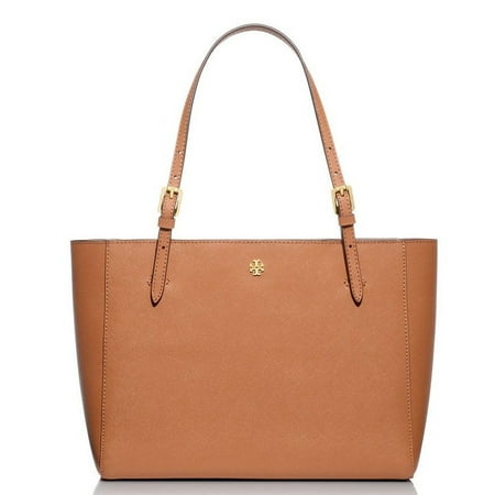 Check Small Tote - NEW TORY BURCH LEATHER YORK SMALL BUCKLE TOTE LUGGAGE BROWN HANDBAG SHOULDER BAG