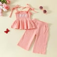 thumbnail image 2 of XZNPDUCQ Girls Summer Outfit Short Sleeve T-Shirt Tee Tops Joggers Casual Elastic Shorts 2Pcs kids Casual Elastic Shorts 2Pcs Dailywear Pink，6-9 Months, 2 of 9