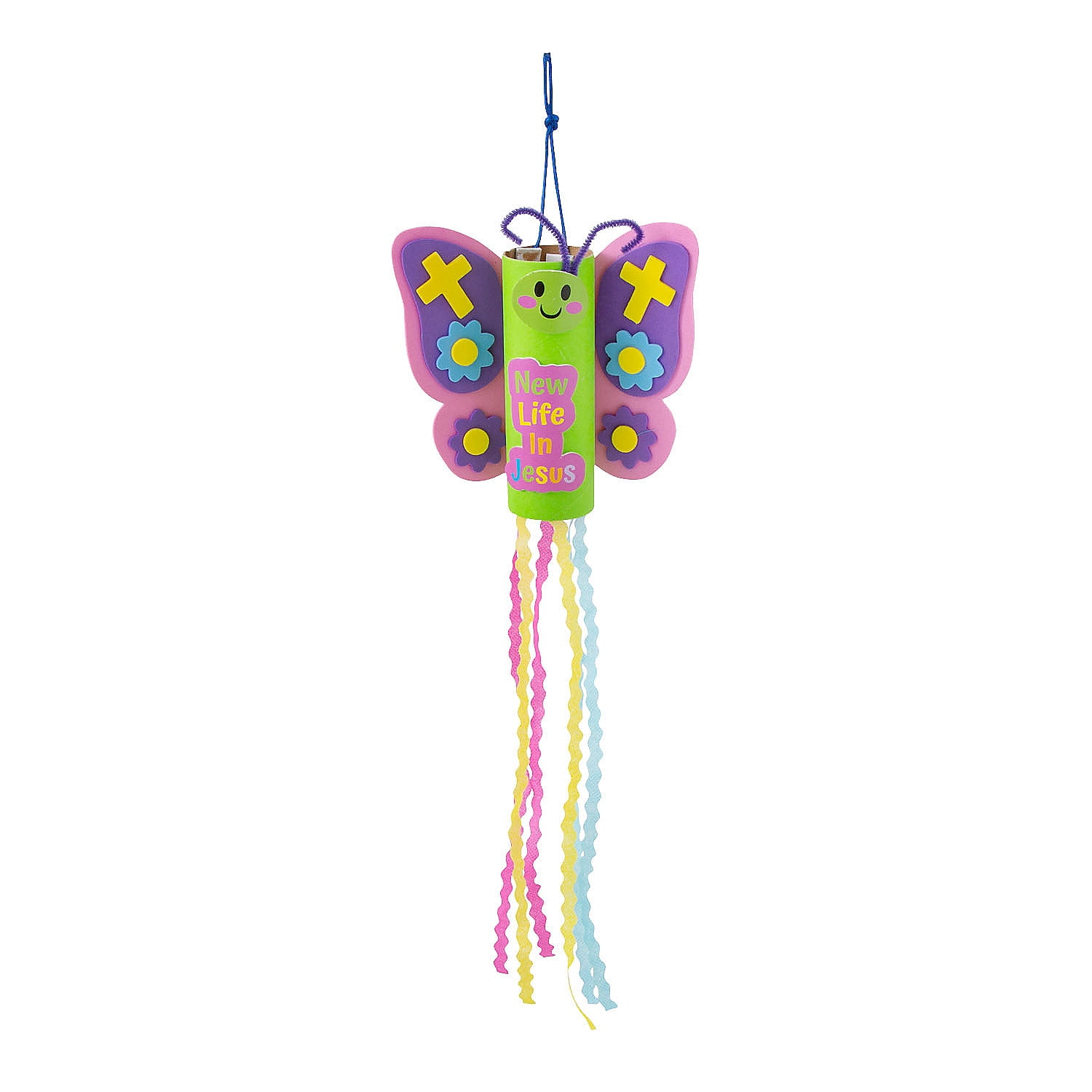Fun Express Religious New Life Butterfly Craft Kit - Set Ideal for Crafting Easter & Sunday School Activities Educational and Creative Assorted Colors - 12 Piece