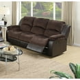 thumbnail image 4 of Comfortable 2pcs Sofa Set Reclining Padded Suede Cushion Motion Sofa And Loveseat Chocolate Plush Couch Living Room Furniture, 4 of 5