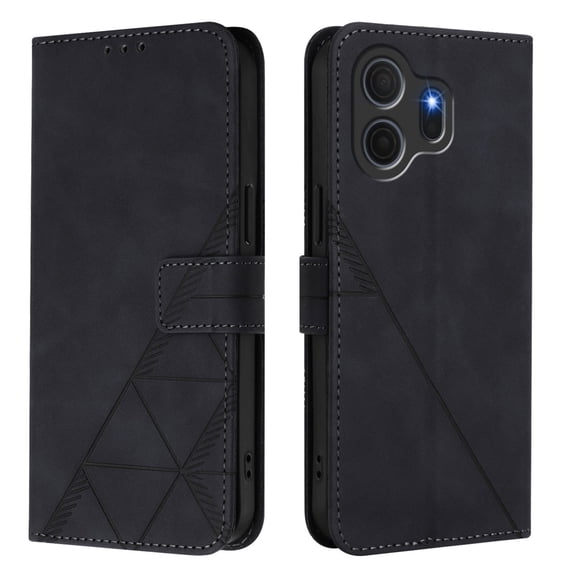 Case for TCL NxtPaper 70 Pro Flip Wallet Phone Case Shockproof PU Leather Book Folio Protective Cover with Magnetic Clasp Kickstand Card Slots Holder, Black
