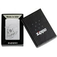 thumbnail image 6 of Zippo Subtle Skull Design Satin Chrome Pocket Lighter, 6 of 6