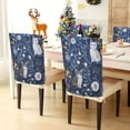 thumbnail image 3 of Decorative Chair Back Cover One Size x2 Chair Cover Dining Chair Slipcovers Chair Back Decoration Festival Chair Decoration Dark Blue Flowers and Cats, 3 of 6