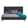 thumbnail image 2 of Adia Platform King Bed, Dark Gray Button Tufted Polyester Upholstery, 2 of 7