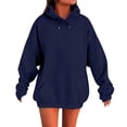 thumbnail image 2 of Nestiefly Womens Oversized Hoodies Long Sleeve Soft Fleece Pullover Sweatshirts Cute Plain Pocket Hooded Fall Winter Casual Tops 2026 Dark Blue XL, 2 of 6