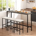 thumbnail image 2 of Gymax 4PCS Counter Height Bar Table w/Power Outlet 3 Padded Stools for Breakfast Nook, 2 of 10