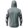 thumbnail image 4 of Men's UPF 50+ Sun Hoodie Long Sleeve Hooded Fishing Shirt Digital Camo Sleeve Pullover Cooling Ice Silk Breathable Quick-Dry Moisture Wicking 4-Way Stretch for Commute Fishing Hiking White 2XL, 4 of 5