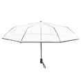 thumbnail image 1 of Transparent Umbrella Automatic Umbrella Rain Women Men Sun Rain Auto Umbrella Compact Folding Windproof Style Clear umbrella,Transparent + black border, 1 of 10