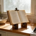 thumbnail image 4 of Japceit Wooden Cookbook Stand, 8.8 Inch Kitchen Counter Recipe Holder, Rustic Brown Book Stand for Kitchen, Dining Room, Office, Multifunctional Decor, 4 of 8