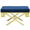 thumbnail image 3 of Modway Rove Velvet Bench in Gold and Navy, 3 of 6