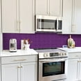 thumbnail image 4 of 12Sheets Self Adhesive Purple Marbling Tiles Stickers 4.72 x 9.68inch Waterproof Peel and Stick Backsplash Wall Decals Mosaic Brick DIY Decor, 4 of 8
