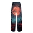 thumbnail image 6 of GrmtClth Men's Halloween Pajamas Pants Novelty Funny Elastic Waist Pants Witch Pumpkin Ghost Face Print Relaxed Fit Costume for 2026 Halloween with Pocket Red 2XL, 6 of 6
