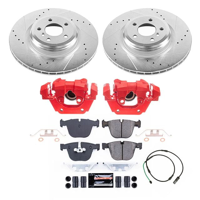 PowerStop Rear Z23 Evolution Sport Brake Pad and Rotor Kit with Red Powder Coated Calipers Fits: BMW Select Models KC6416