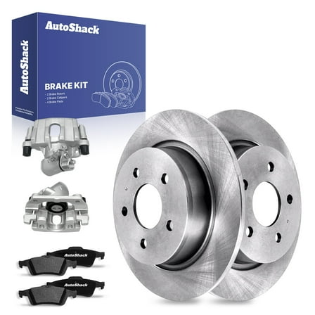AutoShack Rear Brake Rotors Ceramic Brake Pads Calipers | Replacement for 2013-2016 Ford Escape 1.6L 2.0L 2.5L AWD FWD | 8-PC Brake Kit
