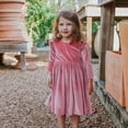 thumbnail image 1 of Robes Maman et Moi Manches Longues Mode Velours Lotus Extensible Couleur Unie Manches Bouffantes Vêtements Assortis, 1 of 10