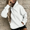 thumbnail image 6 of Godom Womens Solid Hoodies Fall Fashion Casual Long Sleeve Hooded Sweatshirts Loose Comfy Trendy Pullover Tops with Pockets, 6 of 7