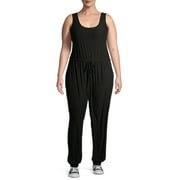 Derek Heart Juniors' Plus Size Solid Tie Waist Jumpsuit with Pockets