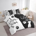 thumbnail image 6 of jejeloiu Pet Dogs Lovers 7-Piece Twin Bedding Sets,Kawaii Paws Bedding Comforter Set,White Black Sheet Sets For Girl Boy,Breathable Home Decor Reversible, 6 of 8