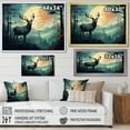 thumbnail image 4 of Designart "Canadian Sunset Landscape Deer III" Animals Framed Wall Art Decor - Modern Farmhouse Brown Deer Landscape Entryway Framed Wall Art, 4 of 6