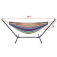 thumbnail image 6 of Hammock with Stand, Brazilian Style Hammock Bed with 8.6ft Heavy Duty Steel Stand and Carrying Bag, Portable Double Hammock for Patio Balcony Deck Indoor Outdoor, Max Load 330lbs, Easy Set Up, K2209, 6 of 11