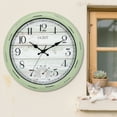 thumbnail image 4 of OCEST 16 Inch Large Outdoor Clock, Waterproof Retro Quartz Silent Clock with Thermometer& Hygrometer, Battery Operated Decor Clock for Patio, Pool, Fence, Porch, Garden, 4 of 6