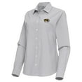 thumbnail image 2 of Women's Antigua Gray Missouri Tigers Porter Woven Tri-Blend Long Sleeve Button-Up Shirt, 2 of 3