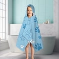thumbnail image 6 of Blue Dog Paw Footprint Hooded Bath Towel，50"x30" for Ages 3 To 12 Kids, Quick Dry Lightweight Soft Microfiber Hood Beach Towel Cover Up for Kids, 6 of 7