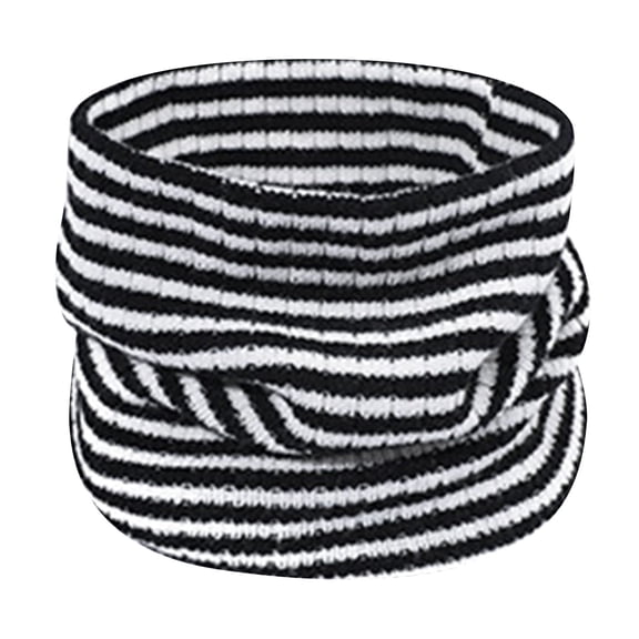 1PC Scarf White Cotton Winter Neck Warmer Two Color Striped Neck Cover Soft Brushed Face Scarf Outdoor Face Protection Knitted Face