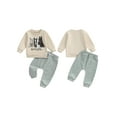 thumbnail image 2 of Elippeo Toddler Boys Fall Outfits Letter Horse Head Print Long Sleeve Sweatshirts and Long Pants 2Pcs Clothes Set 6 12 18 24 Months 3 4 5 Years, 2 of 9
