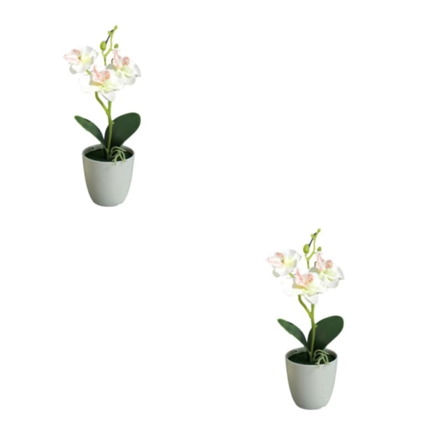 Billuyoard Flor de imitación para de bricolaje Buena textura y apariencia realista Planta artificial en maceta falsa Blanco 2Conjunto