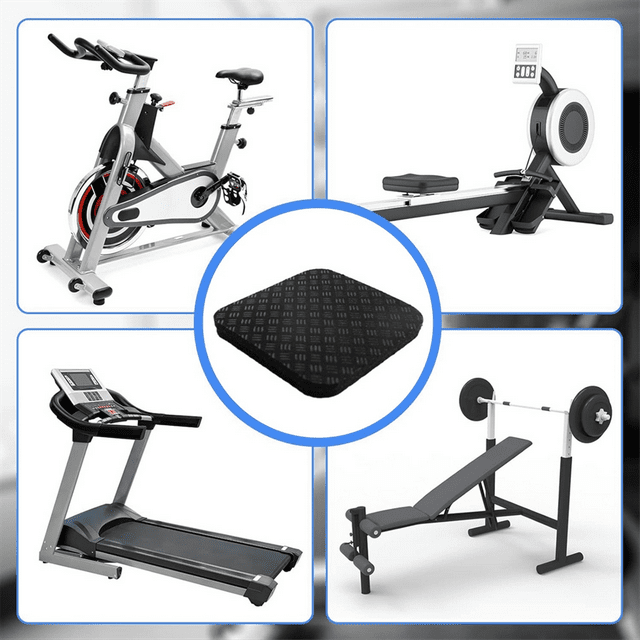 Tapis de Marche pour Tapis Roulant 8 Pcs, Tapis d'Entraînement Antidérapant en Silicone à Réduction de Bruit, Accessoires de Gym, 8 * Tapis de Tapis Roulant, Noir