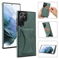 thumbnail image 1 of TECH CIRCLE Galaxy S23 Ultra Case - Classic Leather Case with Kickstand /Card Holder, Green, 1 of 7
